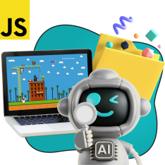 Язык программирования JavaScript + AI. Проектное обучение + геймификация + AI-помощники - КИБЕРшкола программирования для детей, компьютерные курсы для школьников, начинающих и подростков - KIBERone г. Назрань 