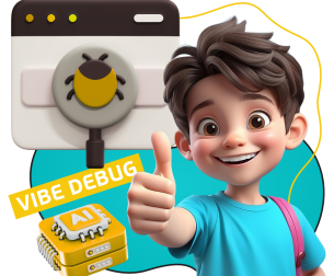 Тестирование & Vibe Debug. Охотники за багами - КИБЕРшкола программирования для детей, компьютерные курсы для школьников, начинающих и подростков - KIBERone г. Назрань 